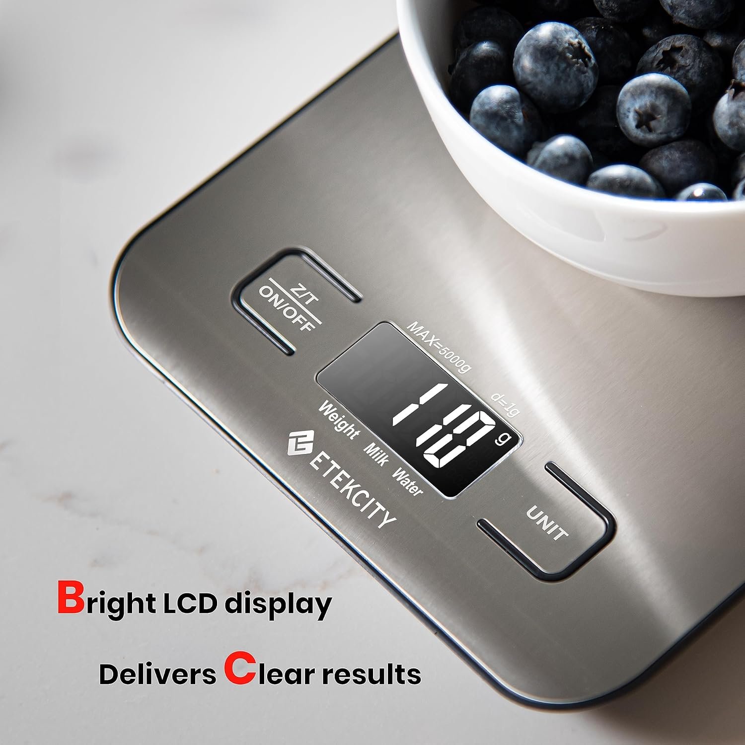 This digital kitchen scale is perfect for accurate cooking and baking measurements.