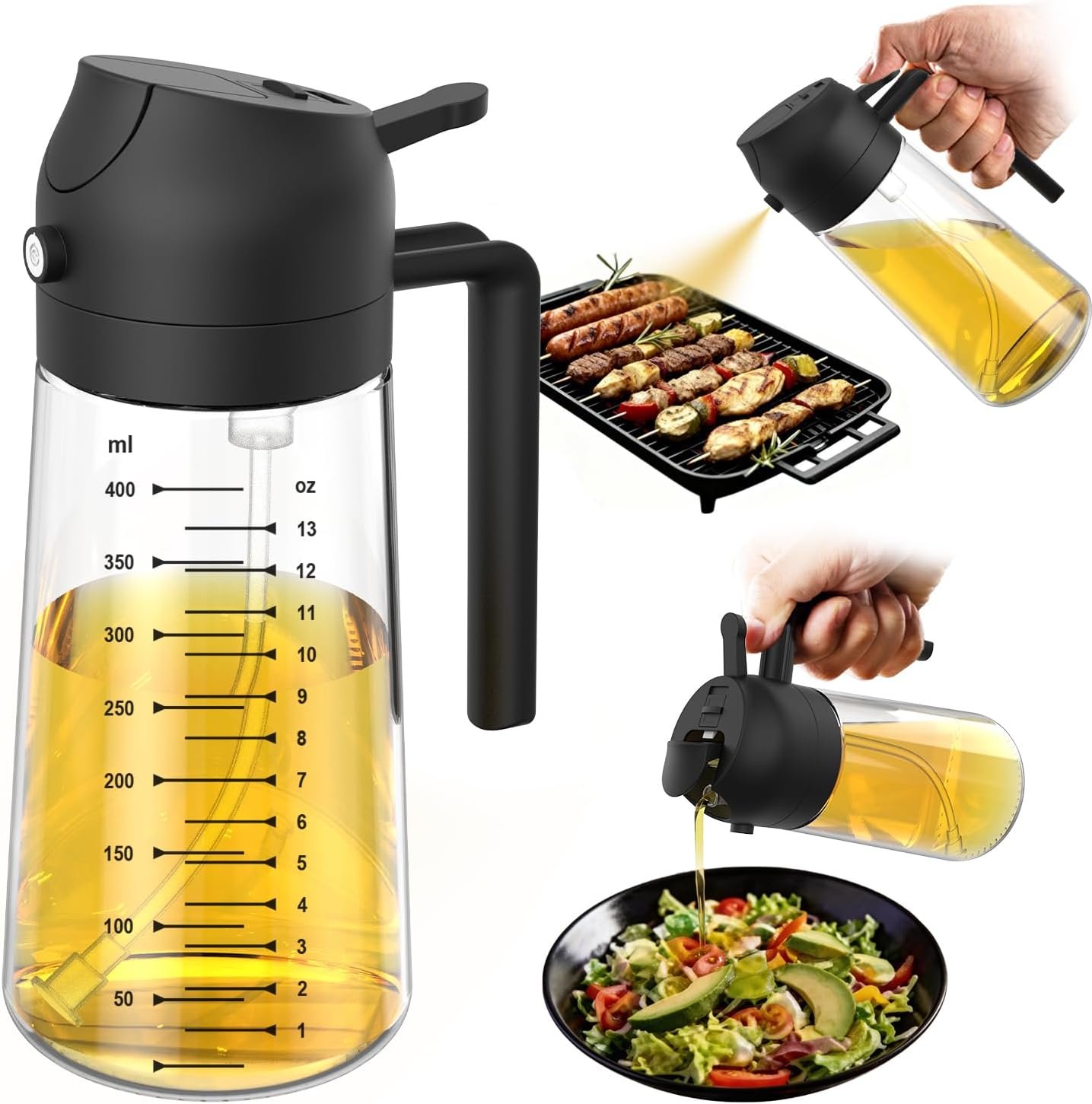 TrendPlain Olive Oil Sprayer (2-in-1) – Best Oil Sprayer & Dispenser for Air Fryer, Salad & BBQ