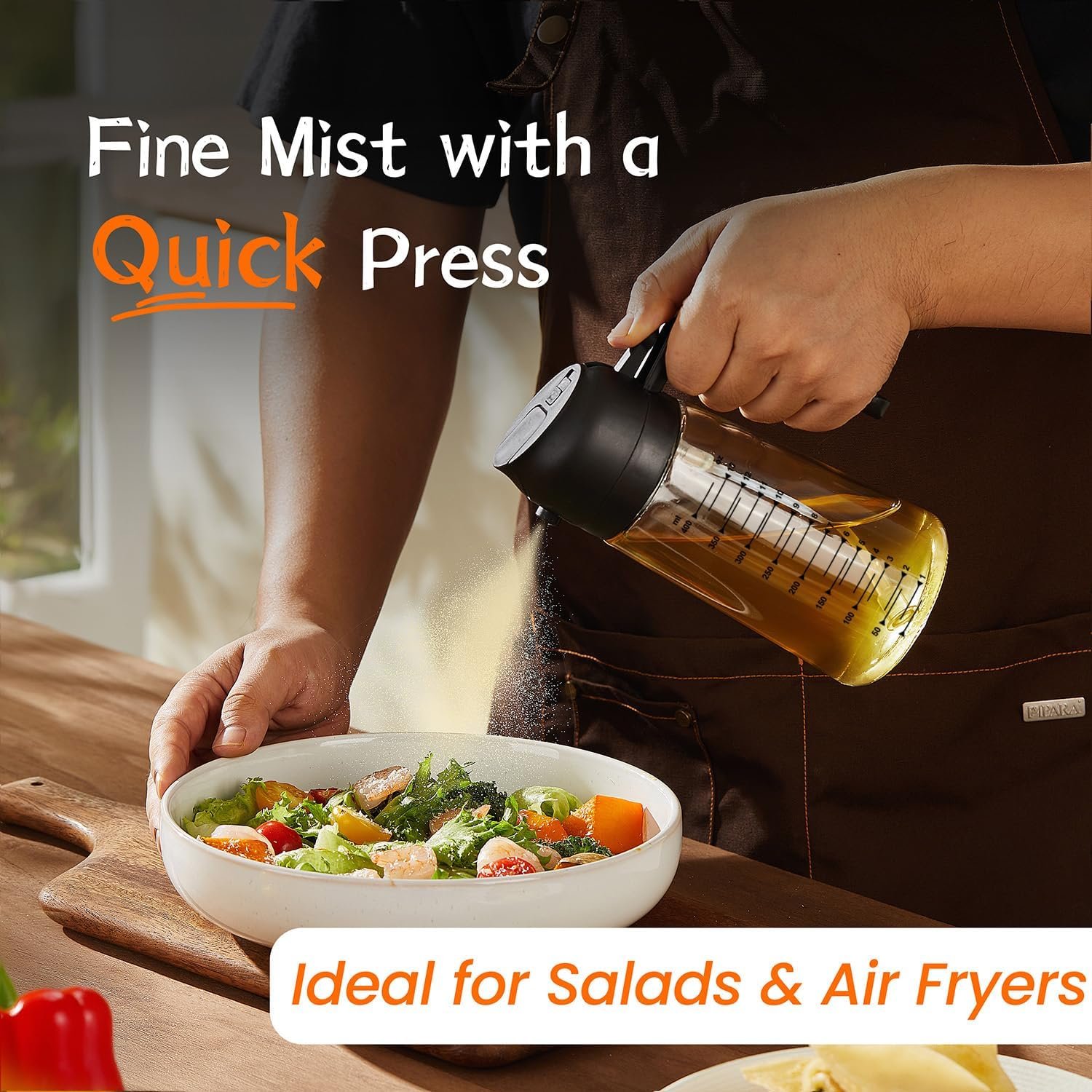 TrendPlain Olive Oil Sprayer (2-in-1) – Best Oil Sprayer & Dispenser for Air Fryer, Salad & BBQ