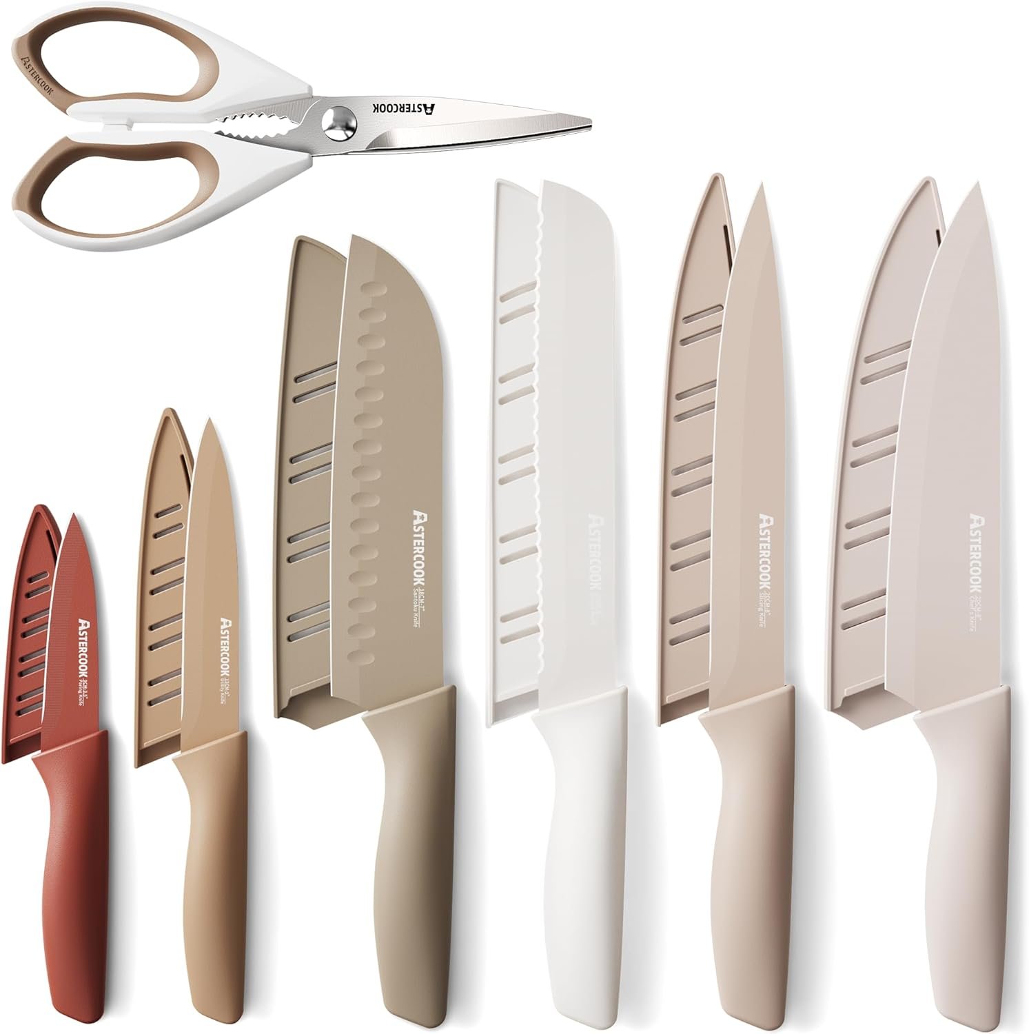 This knife set is perfect for cutting vegetables, meat, and fruits. It is durable and easy to use.