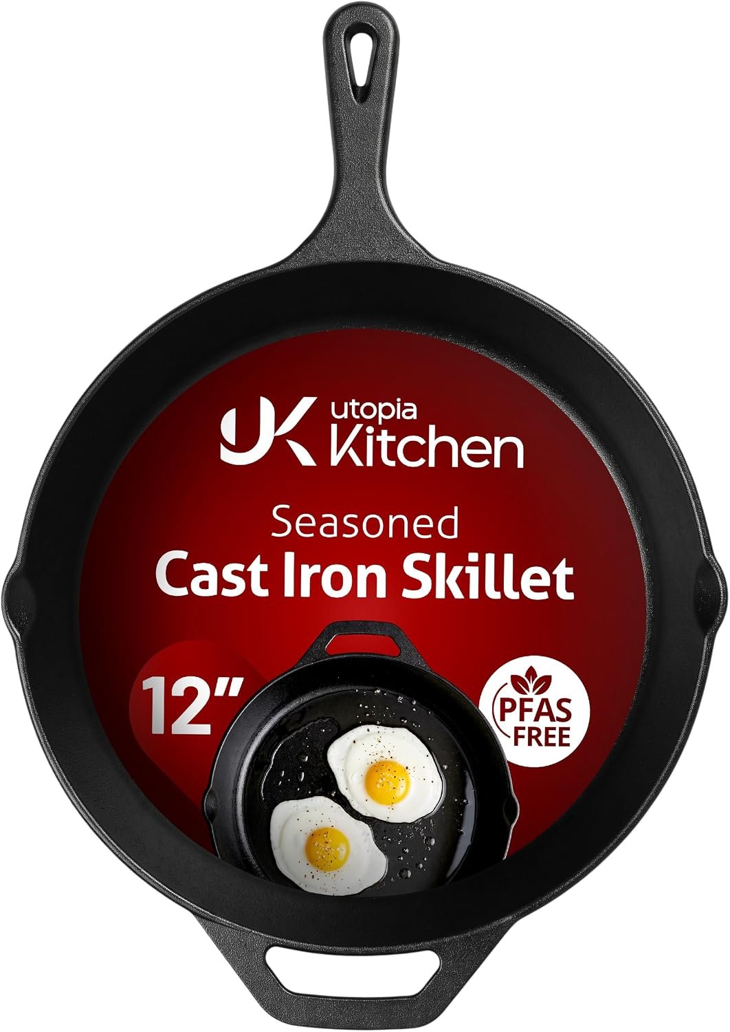Cast Iron Skillet Pan – Best Heavy-Duty Frying Pan for Even Heat Cooking